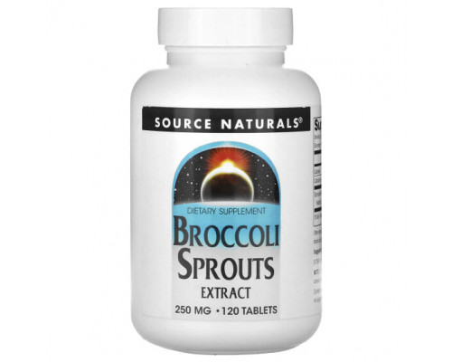 Зелень и зеленые овощи Source Naturals, экстракт ростков брокколи, 125 мг, 120 таблеток Зелень и зеленые овощи Source Naturals, экстракт ростков брокколи, 125 мг, 120 таблеток