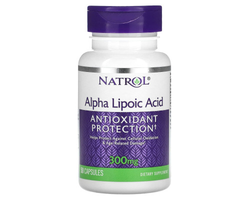 Natrol, Альфа-липоевая кислота, 300 мг, 50 капсул Natrol, Альфа-липоевая кислота, 300 мг, 50 капсул