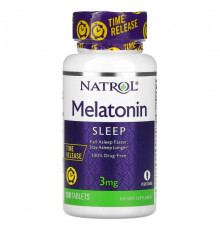 БАДы Natrol, Мелатонин, медленное высвобождение, 3 мг, 100 таблеток