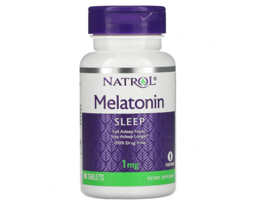 Для здорового сна Natrol, Мелатонин, 1 мг, 90 таблеток Для здорового сна Natrol, Мелатонин, 1 мг, 90 таблеток