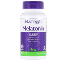 Natrol, Мелатонин, медленное высвобождение, 1 мг, 90 таблеток
