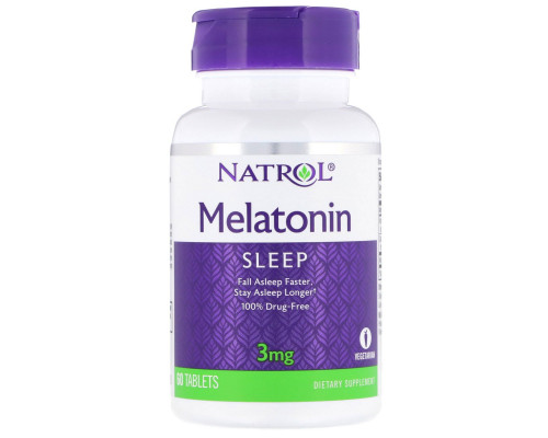 Natrol, Мелатонин, 3 мг, 60 таблеток