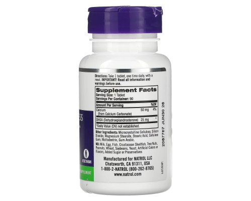 Natrol, DHEA, 25 mg, 90 Tablets Natrol, DHEA, 25 mg, 90 Tablets