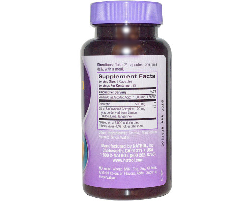 Natrol Кверцетин (Quercetin) 500 мг 50 капсул Natrol Кверцетин (Quercetin) 500 мг 50 капсул