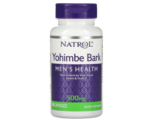 Natrol, Yohimbe Bark, 500 mg, 90 Capsules Natrol, Yohimbe Bark, 500 mg, 90 Capsules