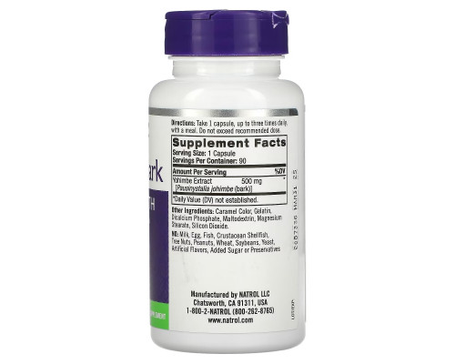 Natrol, Yohimbe Bark, 500 mg, 90 Capsules Natrol, Yohimbe Bark, 500 mg, 90 Capsules