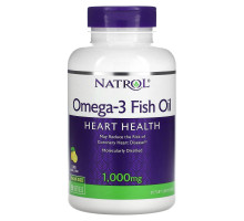 Natrol, Рыбий жир Омега-3, натуральный лимонный вкус, 1000 мг, 150 мягких таблеток