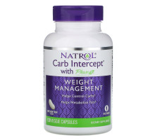 Natrol, Carb Intercept 2-я фаза контроля углеводов, 120 вегетарианских капсул