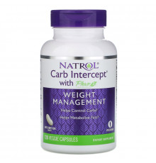 Natrol, Carb Intercept 2-я фаза контроля углеводов, 120 вегетарианских капсул
