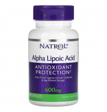 Natrol, Альфа-липоевая кислота, 600 мг, 30 капсул
