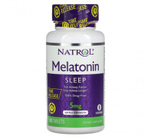 БАДы Natrol, Мелатонин, медленное высвобождение, с повышенной силой действия, 5 мг, 100 таблеток