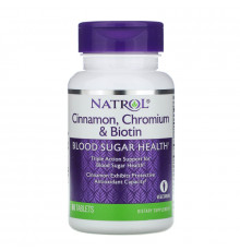 Natrol, Корица, хром и биотин, 60 таблеток