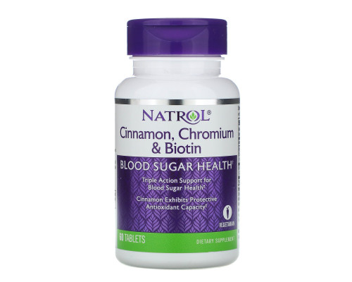 Natrol, Корица, хром и биотин, 60 таблеток Natrol, Корица, хром и биотин, 60 таблеток