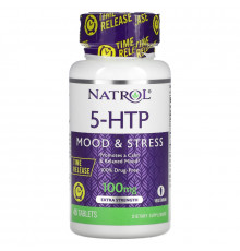 Natrol, 5-гидрокситриптофан, с отложенным высвобождением, экстра сильный, 100 мг, 45 таблеток