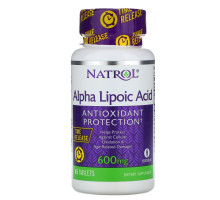 Natrol, Альфа-липоевая кислота, медленное высвобождение, 600 мг, 45 таблеток
