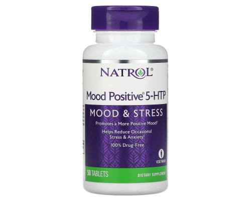 Natrol, Mood Positive 5-HTP, 50 таблеток Natrol, Mood Positive 5-HTP, 50 таблеток