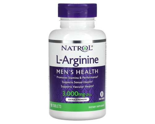 Natrol, L-аргинин, 3000 мг, 90 таблеток Natrol, L-аргинин, 3000 мг, 90 таблеток