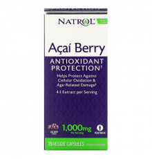 Natrol, Ягоды асаи, 1000 мг, 75 вегетарианских капсул