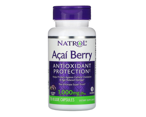 Natrol, Ягоды асаи, 1000 мг, 75 вегетарианских капсул Natrol, Ягоды асаи, 1000 мг, 75 вегетарианских капсул