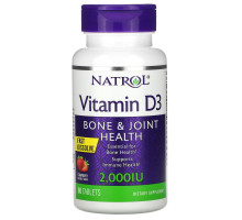 Natrol, Витамин D3, Клубника, 2 000 МЕ, 90 таблеток
