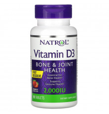 Natrol, Витамин D3, Клубника, 2 000 МЕ, 90 таблеток