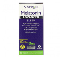 Для здорового сна Natrol, мелатонин, улучшенный сон, медленное высвобождение, 10 мг, 60 таблеток