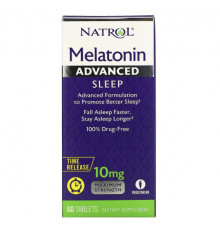 Для здорового сна Natrol, мелатонин, улучшенный сон, медленное высвобождение, 10 мг, 60 таблеток
