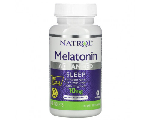 Для здорового сна Natrol, мелатонин, улучшенный сон, медленное высвобождение, 10 мг, 60 таблеток Для здорового сна Natrol, мелатонин, улучшенный сон, медленное высвобождение, 10 мг, 60 таблеток