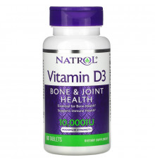 Natrol, Витамин D3, 10 000 IU, 60 таблеток