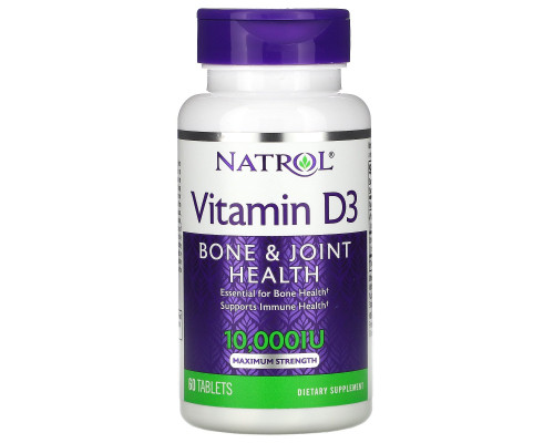 Natrol, Витамин D3, 10 000 IU, 60 таблеток Natrol, Витамин D3, 10 000 IU, 60 таблеток