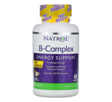 Natrol, Комплекс витаминов группы B, быстрорастворимые, натуральный кокосовый вкус, 90 таблеток