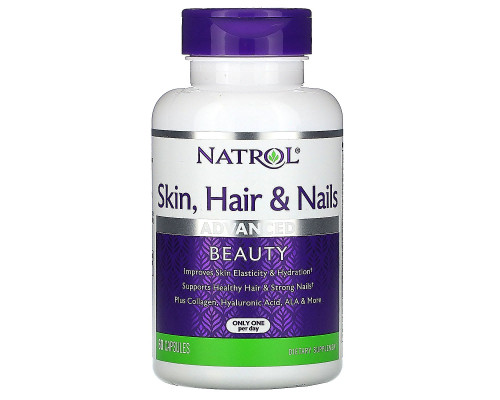 Natrol, Кожа, волосы и ногти, небывалая красота, 60 капсул Natrol, Кожа, волосы и ногти, небывалая красота, 60 капсул