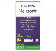 Для здорового сна Natrol, Мелатонин, улучшенный сон, медленное высвобождение, 10 мг, 100 таблеток