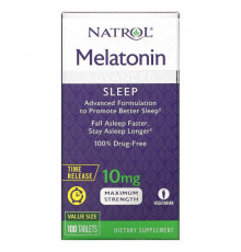Для здорового сна Natrol, Мелатонин, улучшенный сон, медленное высвобождение, 10 мг, 100 таблеток