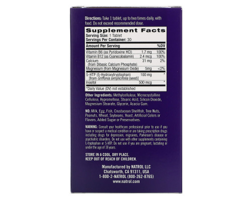 Natrol, Облегчение повседневного стресса, Таблетка пролонгированного действия, 30 таблеток Natrol, Облегчение повседневного стресса, Таблетка пролонгированного действия, 30 таблеток