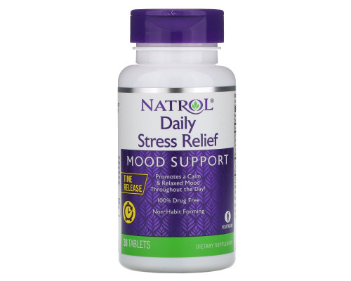 Natrol, Облегчение повседневного стресса, Таблетка пролонгированного действия, 30 таблеток Natrol, Облегчение повседневного стресса, Таблетка пролонгированного действия, 30 таблеток