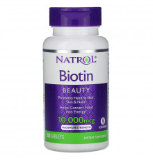 Natrol, Biotin, Maximum Strength, 10,000 mcg, 200 Tablets