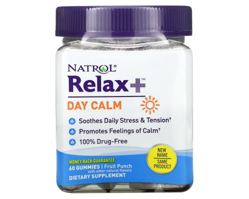Natrol, Relaxia, Day Calm, Fruit Punch, 60 Gummies Natrol, Relaxia, Day Calm, Fruit Punch, 60 Gummies