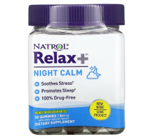 Natrol, Relax +, Night Calm, Berry, 50 Gummies
