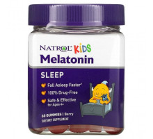 БАДы Natrol, Kids, мелатонин, для детей от 4 лет, ягодный вкус, 60 жевательных конфет