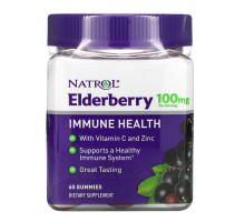 Natrol, Elderberry Immune Health, 100 mg, 60 Gummies