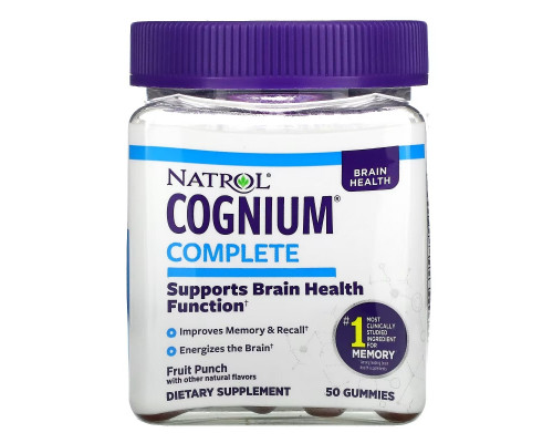 Natrol, Cognium Complete, Fruit Punch, 50 Gummies Natrol, Cognium Complete, Fruit Punch, 50 Gummies