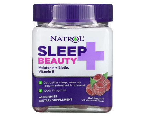 Natrol, Sleep + Beauty, Raspberry, 60 Gummies Natrol, Sleep + Beauty, Raspberry, 60 Gummies