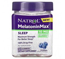 БАДы Natrol, Melatonin Max, для сна, голубика, 10 мг, 50 жевательных таблеток