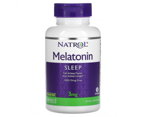 Для здорового сна Natrol, Мелатонин, 3 мг, 240 таблеток Для здорового сна Natrol, Мелатонин, 3 мг, 240 таблеток