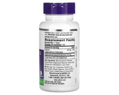 Natrol, DHEA, 25 mg, 180 Tablets Natrol, DHEA, 25 mg, 180 Tablets