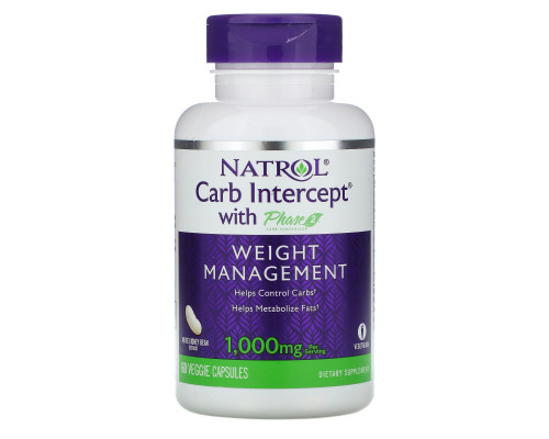 Natrol, Перехват углеводов с помощью фазы 2, регулирование веса, 60 вегетарианских капсул Natrol, Перехват углеводов с помощью фазы 2, регулирование веса, 60 вегетарианских капсул