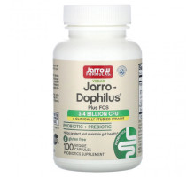 Пребиотики и пробиотики Jarrow Formulas, Vegan Jarro-Dophilus Plus FOS, 100 растительных капсул
