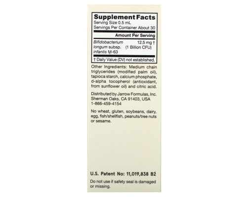 Jarrow Formulas Baby's Jarro-Dophilus Drops Liquid Drops 8 ml Jarrow Formulas Baby's Jarro-Dophilus Drops Liquid Drops 8 ml