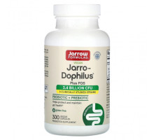 Пребиотики и пробиотики Jarrow Formulas, Vegan Jarro-Dophilus Plus FOS, 300 растительных капсул